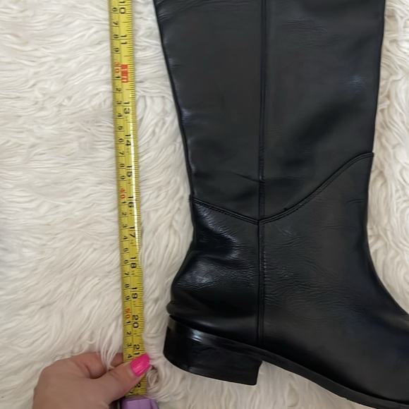 LAMICA OVER-THE-KNEE Genuine Leather Black BOOTS WITH STRAP WIDE CALF - Picture 11 of 12